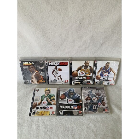 PlayStation 3 Lot Bundle Of 7 Video Games Nba2k, Live, NCAA, Madden CIB - Picture 1 of 9